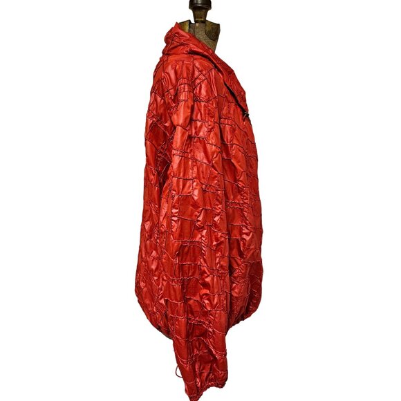 Chicos Zenergy Jacket Womens Size 4 Ellen Crinkled  Scarlet Sun Red Polyester - Picture 4 of 10